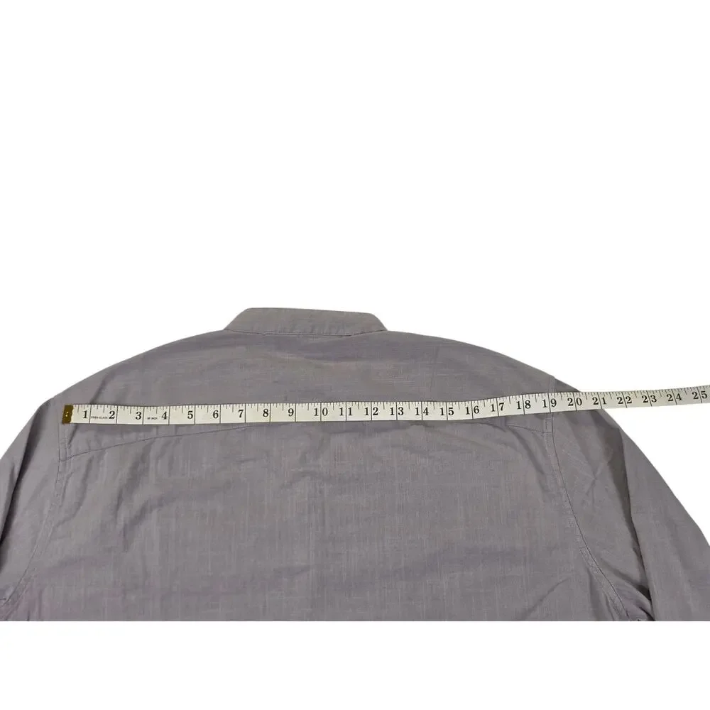 Design In Italy Luxury Mens XL Long Sleeve Button Down Linen Shirt Grey